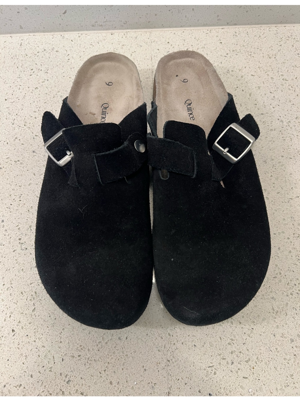 Quince Black Suede Clogs Mens Size 9